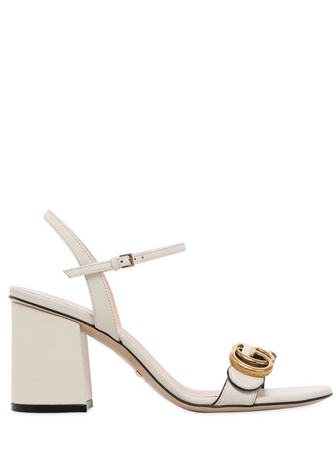 gucci marmont block heel sandal white|gucci marmont open toe sandals.